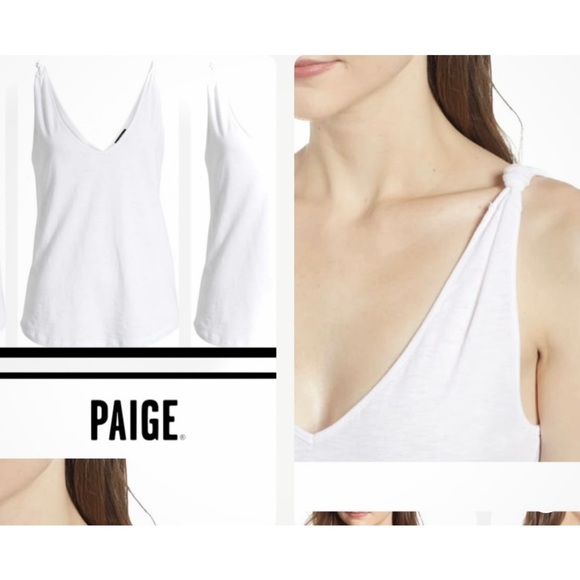 PAIGE | S | Rylen Knot Shoulder Cotton Blend Light Tank Cami Nordstrom - Picture 13 of 13